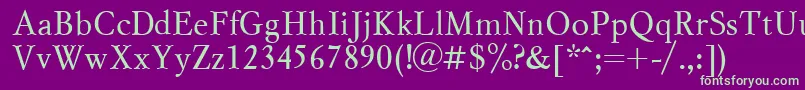 MyslcttRegular-fontti – vihreät fontit violetilla taustalla