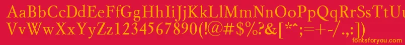 MyslcttRegular Font – Orange Fonts on Red Background