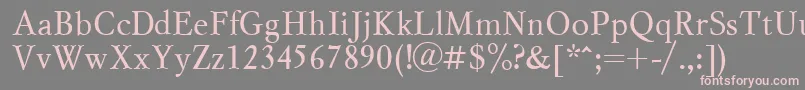 フォントMyslcttRegular – 灰色の背景にピンクのフォント