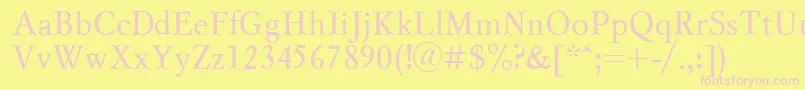 MyslcttRegular Font – Pink Fonts on Yellow Background