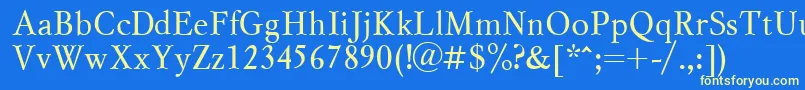 MyslcttRegular Font – Yellow Fonts on Blue Background
