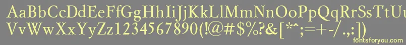 MyslcttRegular Font – Yellow Fonts on Gray Background