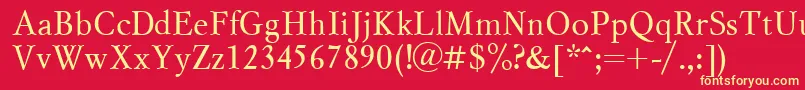 MyslcttRegular Font – Yellow Fonts on Red Background
