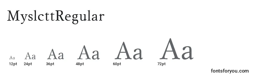 MyslcttRegular Font Sizes