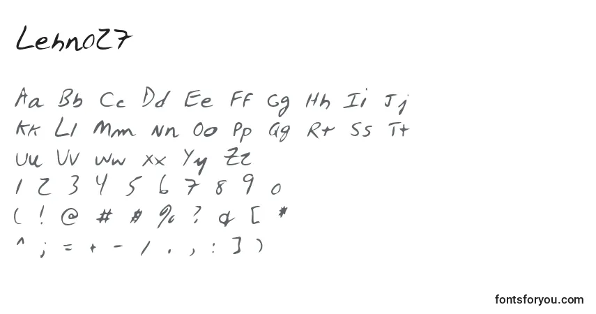 Czcionka Lehn027 – alfabet, cyfry, specjalne znaki