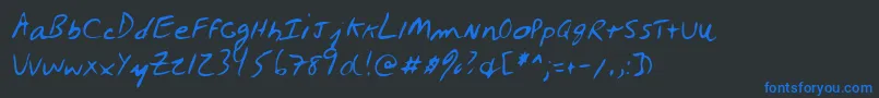 Lehn027 Font – Blue Fonts on Black Background