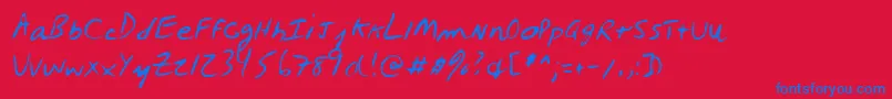 Lehn027 Font – Blue Fonts on Red Background