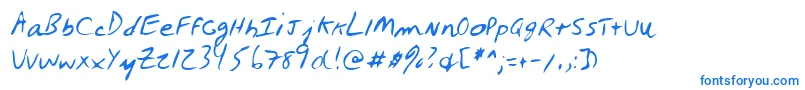 Lehn027 Font – Blue Fonts on White Background