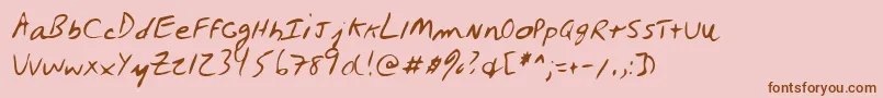 Lehn027 Font – Brown Fonts on Pink Background