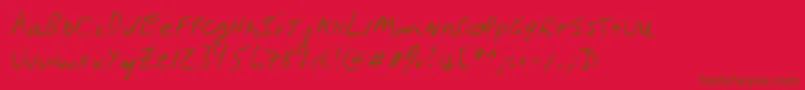 Lehn027 Font – Brown Fonts on Red Background