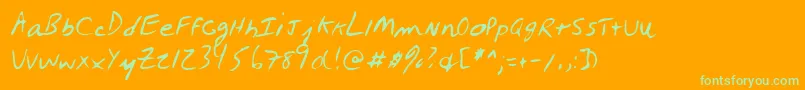 Lehn027 Font – Green Fonts on Orange Background