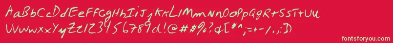 Lehn027 Font – Green Fonts on Red Background
