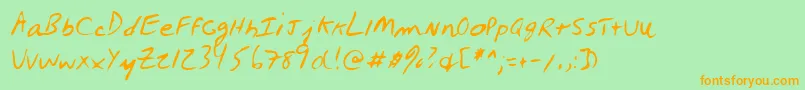 Lehn027 Font – Orange Fonts on Green Background