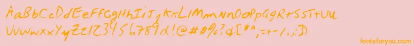 Lehn027 Font – Orange Fonts on Pink Background