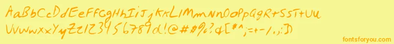 Lehn027 Font – Orange Fonts on Yellow Background