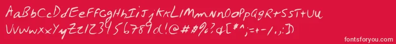 フォントLehn027 – 赤い背景にピンクのフォント