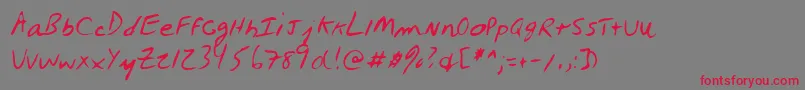 フォントLehn027 – 赤い文字の灰色の背景