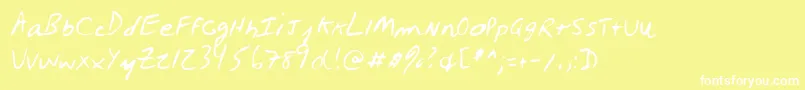 フォントLehn027 – 黄色い背景に白い文字