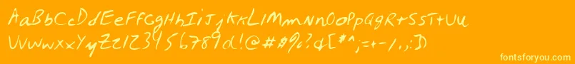 Lehn027 Font – Yellow Fonts on Orange Background