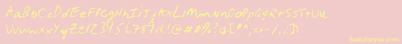 Lehn027 Font – Yellow Fonts on Pink Background