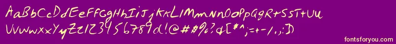 Lehn027 Font – Yellow Fonts on Purple Background