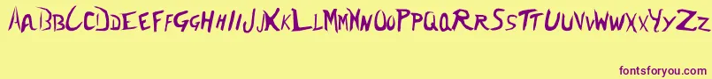 Shoryuken Font – Purple Fonts on Yellow Background