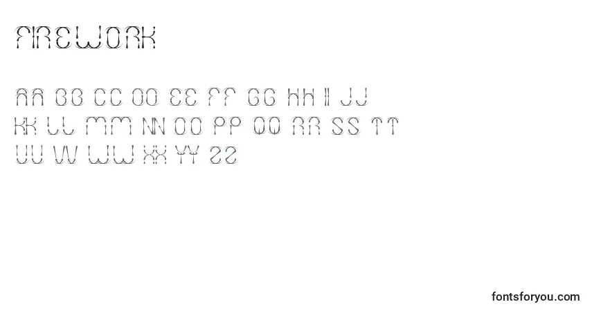 Czcionka Firework – alfabet, cyfry, specjalne znaki