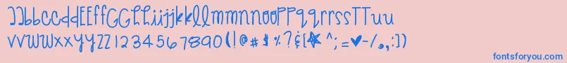 Givemebackthenights Font – Blue Fonts on Pink Background