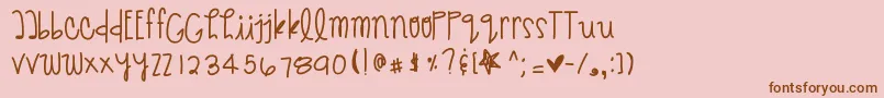 Givemebackthenights Font – Brown Fonts on Pink Background