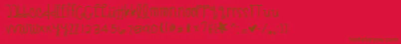 Givemebackthenights-fontti – ruskeat fontit punaisella taustalla