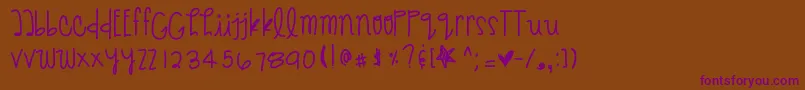 Givemebackthenights-Schriftart – Violette Schriften auf braunem Hintergrund