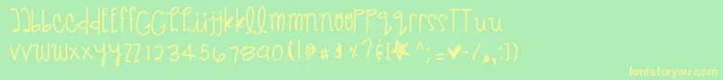 Шрифт Givemebackthenights – жёлтые шрифты на зелёном фоне