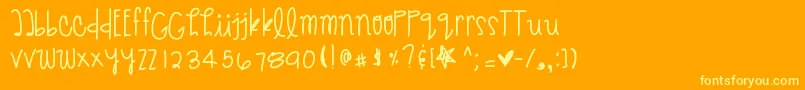 Шрифт Givemebackthenights – жёлтые шрифты на оранжевом фоне