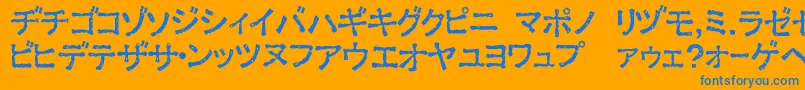 Czcionka ExKata1 – niebieskie czcionki na pomarańczowym tle