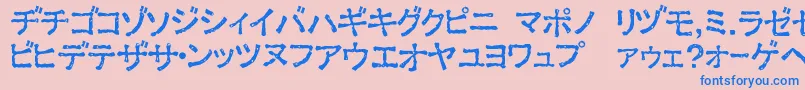ExKata1-Schriftart – Blaue Schriften auf rosa Hintergrund