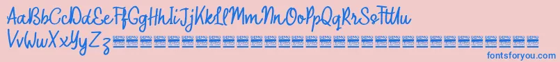 OuterlordDemo Font – Blue Fonts on Pink Background