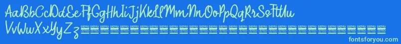 OuterlordDemo Font – Green Fonts on Blue Background