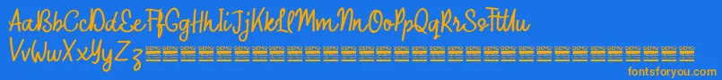 OuterlordDemo Font – Orange Fonts on Blue Background