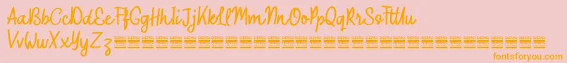 OuterlordDemo Font – Orange Fonts on Pink Background