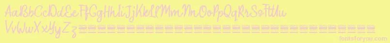 OuterlordDemo Font – Pink Fonts on Yellow Background