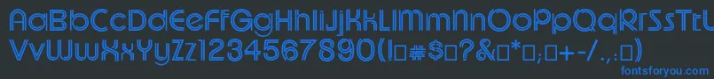 Uptightc Font – Blue Fonts on Black Background