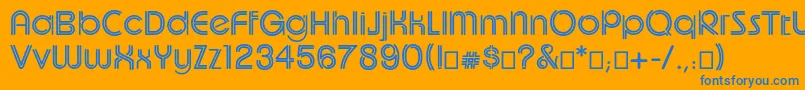 Czcionka Uptightc – niebieskie czcionki na pomarańczowym tle