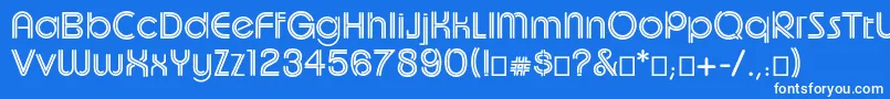 フォントUptightc – 青い背景に白い文字