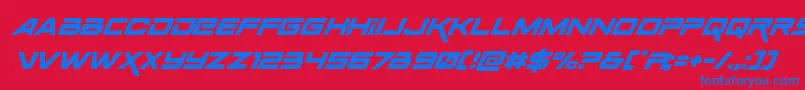 Spacerangersuperital Font – Blue Fonts on Red Background