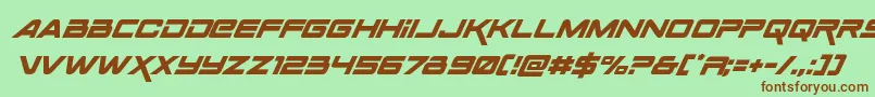Spacerangersuperital-fontti – ruskeat fontit vihreällä taustalla