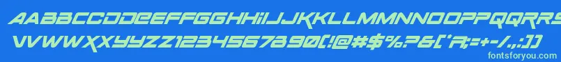 Spacerangersuperital Font – Green Fonts on Blue Background