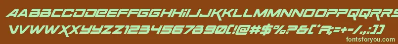 Шрифт Spacerangersuperital – зелёные шрифты на коричневом фоне