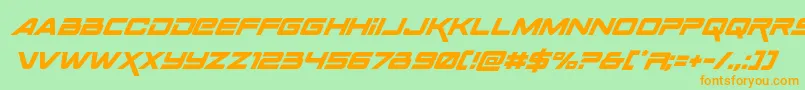 Spacerangersuperital Font – Orange Fonts on Green Background