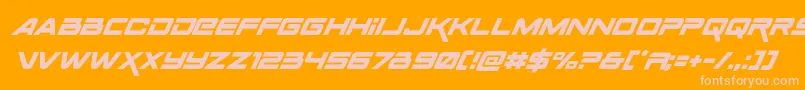 Spacerangersuperital-fontti – vaaleanpunaiset fontit oranssilla taustalla