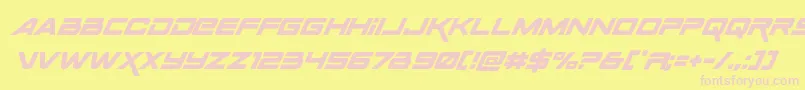 Spacerangersuperital Font – Pink Fonts on Yellow Background